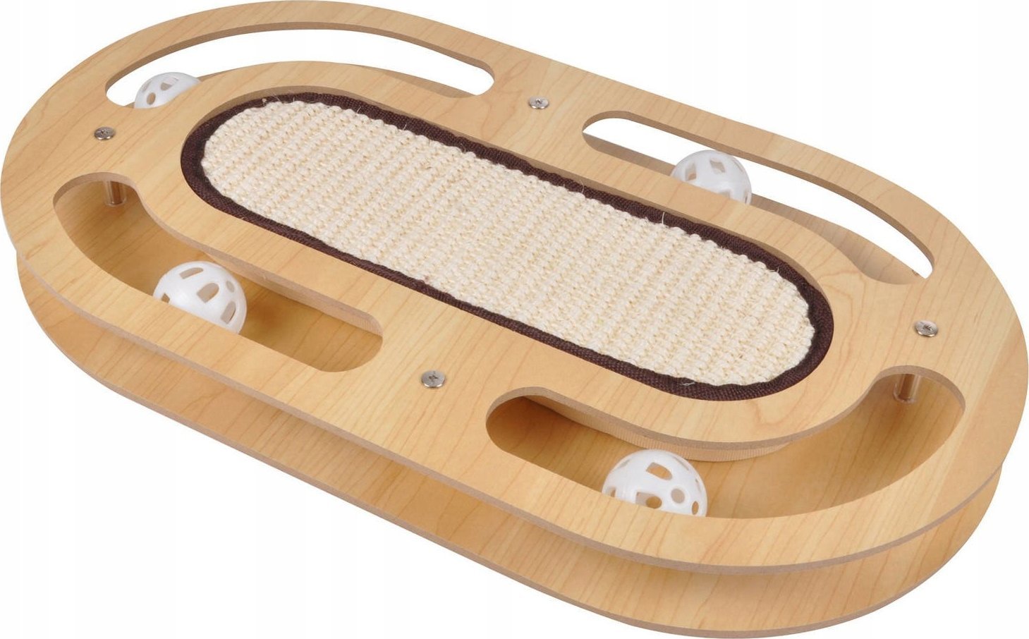 Homea Zabawka interaktywna dla kota, 45 x 25 cm, owalna, z drapakiem i piłeczkami