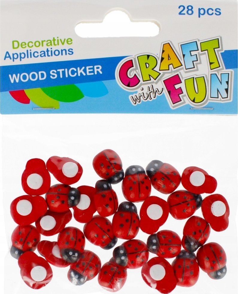 Craft with Fun OZDOBA DEK DREW BIEDRONKA 15MM 28SZT CF 12/288