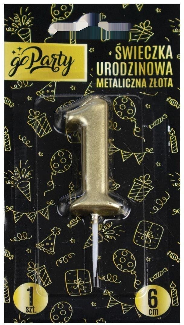 Świeczka urodzinowa 1 Metaliczna złota