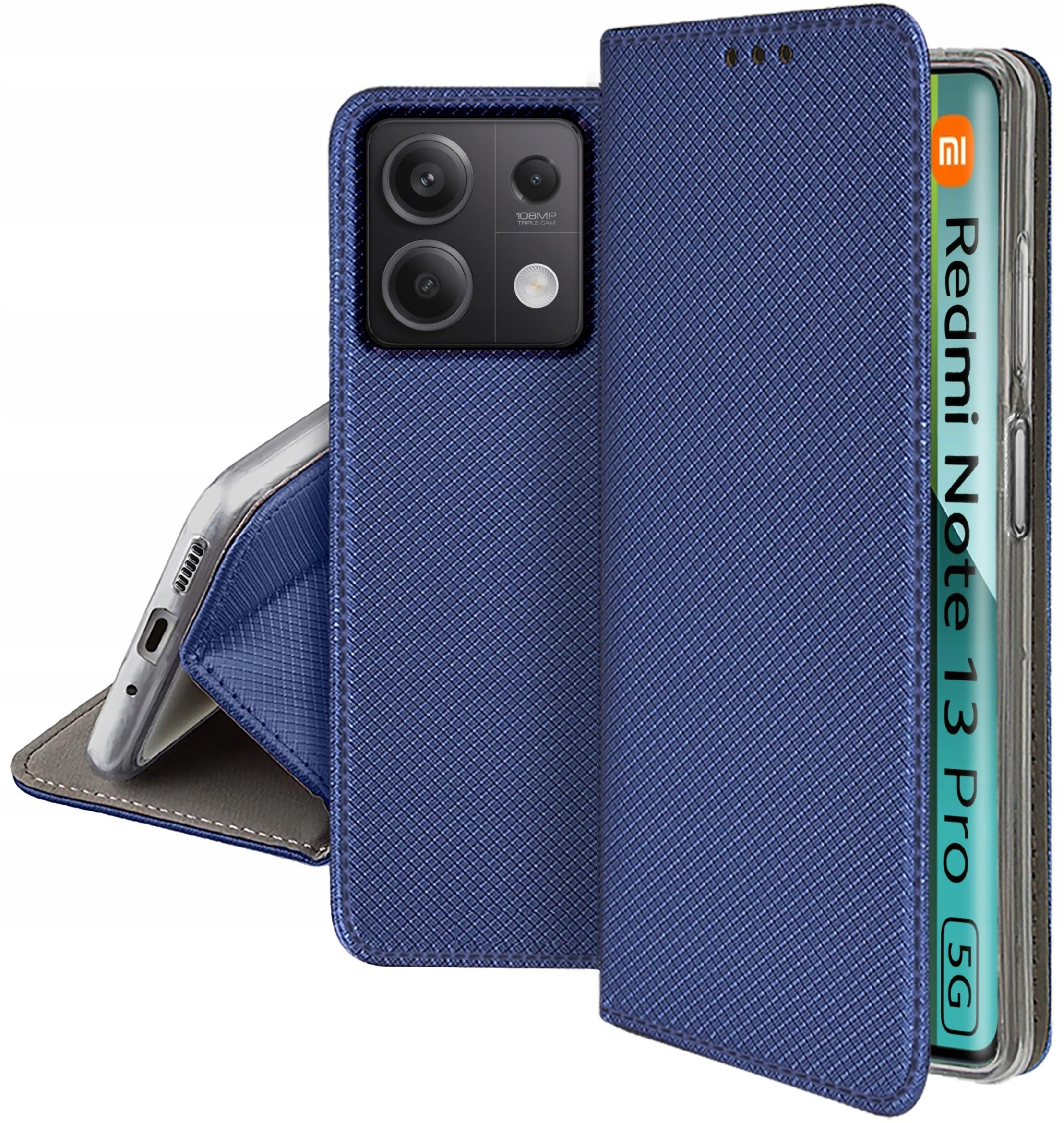 Etui do Xiaomi Redmi Note 13 Pro 5G SMART MAGNET CASE PORTFEL + SZKŁO 9H