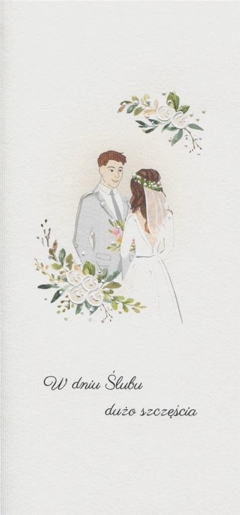 Teka Karnet ¦lub DL S59 - Para Młoda w kwiatach