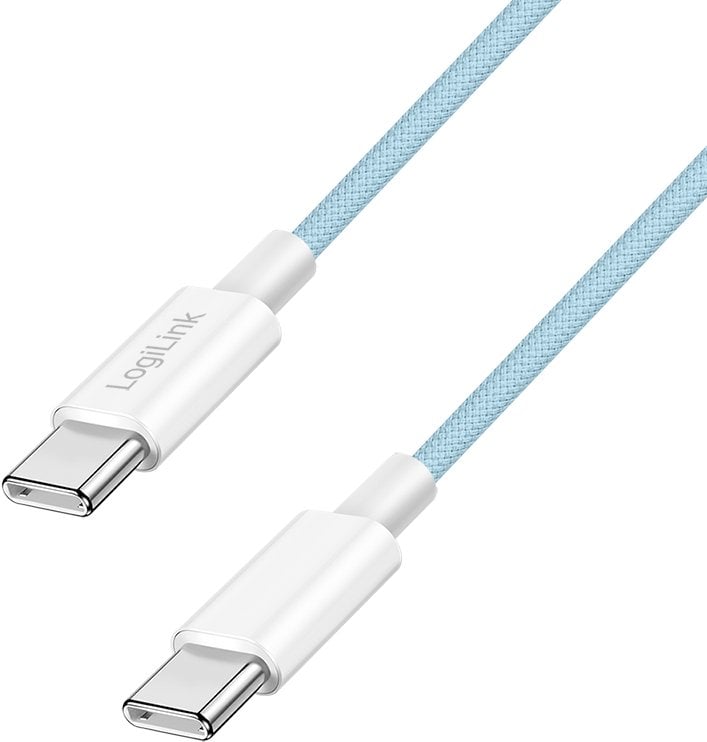 LogiLink USB-C 0.5m w nylonowym oplocie niebieski
