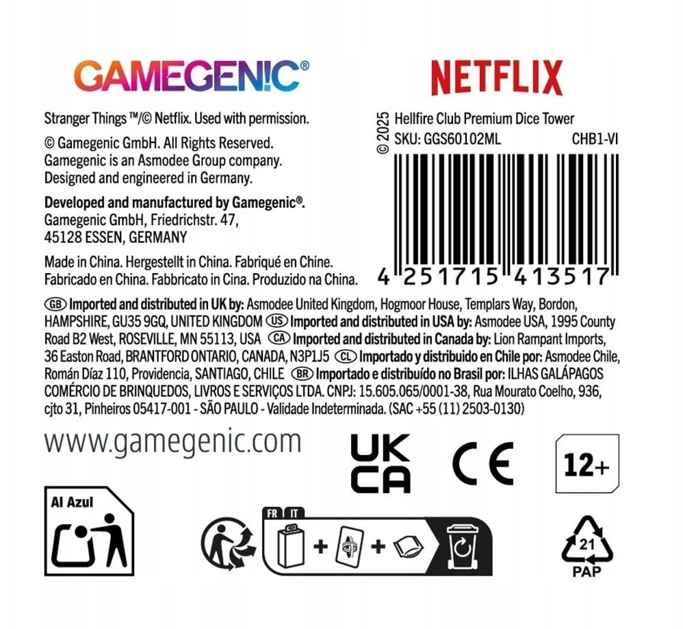 Gamegenic Stranger Things - Premium Dice Tower - Hellfire Club