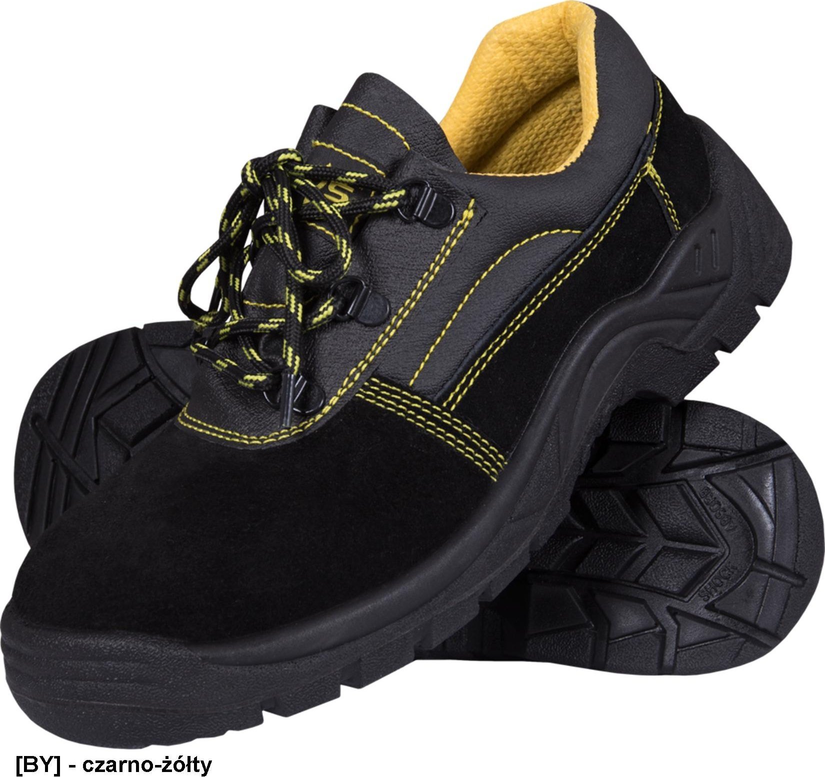 R.E.I.S. BRYESBLK-P-S1 - półbuty zawodowe, podnosek, zamsz, podeszwa antypoślizgowa, antyelektrostatyczne, podszewka cambrelle absorbująca pot- 43