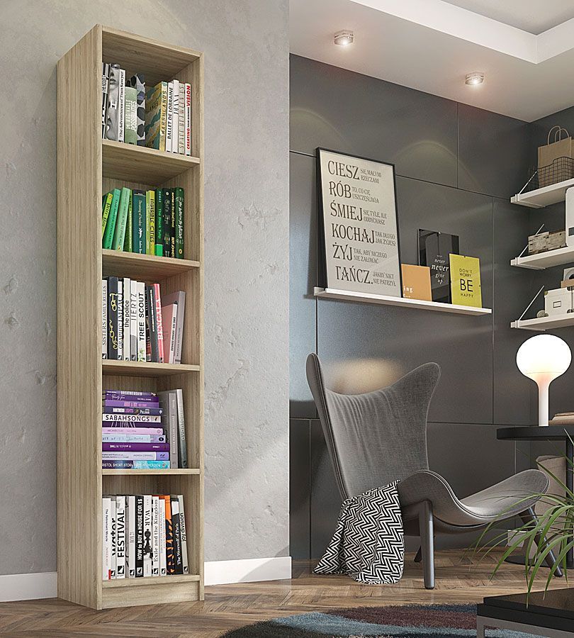 Elior Regał na książki Nidan 2X - dąb sonoma