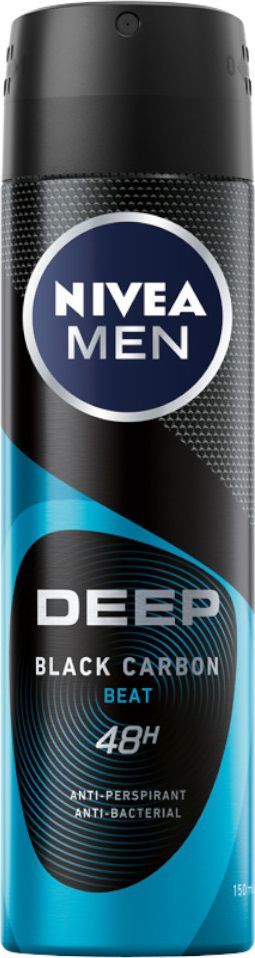 Nivea _Men Deep Black Carbon Beat antyperspirant z aktywnym węglem spray 150ml