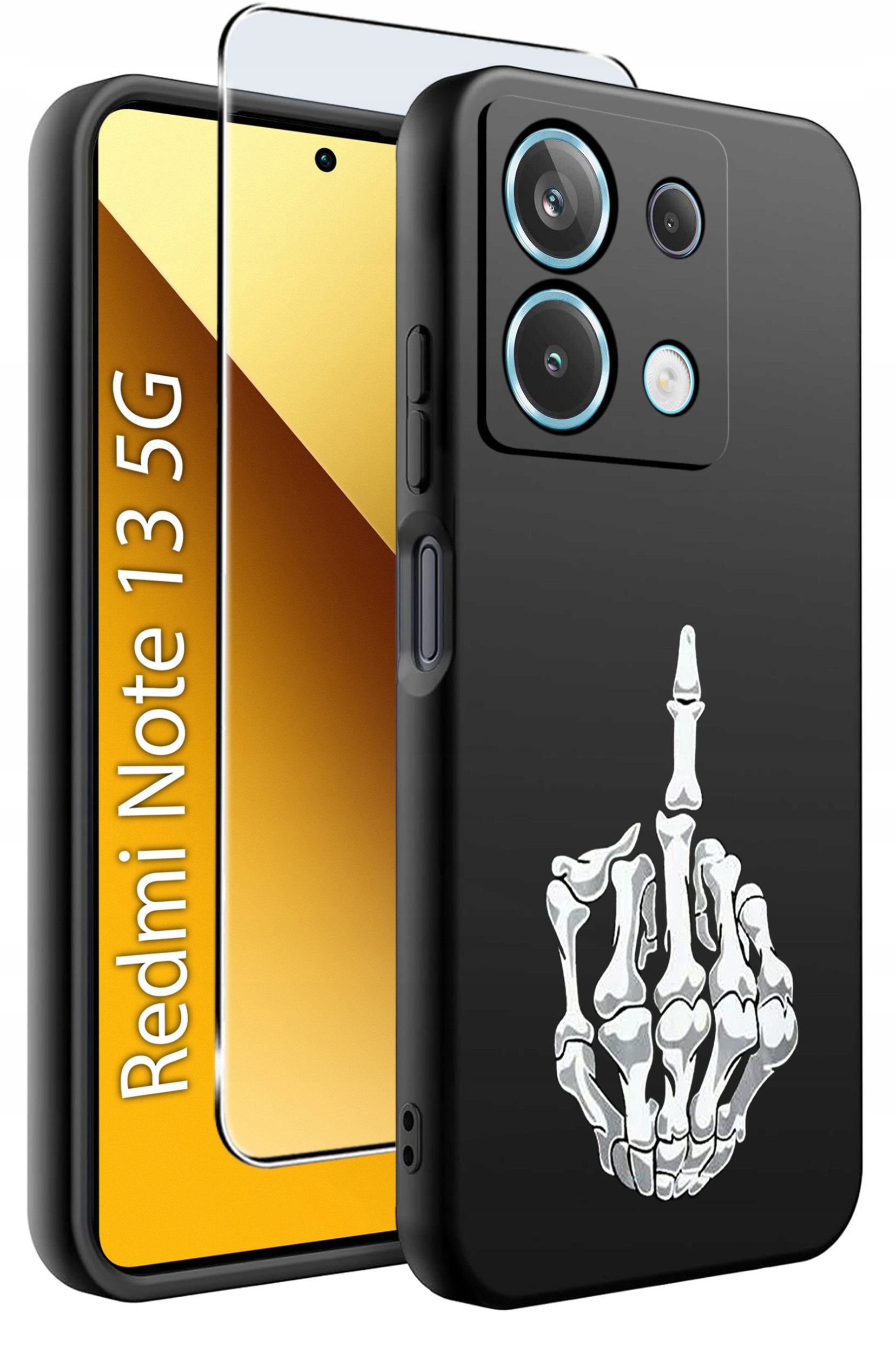 ETUI do Xiaomi Redmi Note 13 5G WZORY |SILIKONOWE MATT CASE +SZKŁO 9H