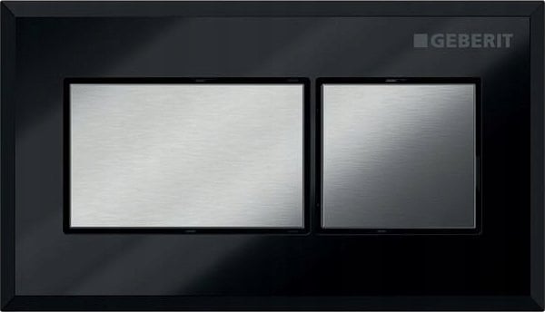 Przycisk spłukujący Geberit PNEUMATYCZNY PRZYCISK URUCHAMIAJĄCY WC GEBERIT, KSZTAŁT GEONETRYCZNY, PODTYNKOWY, DWUDZIELNY, SIGMA 12CM, CZARNY // DLP.G.