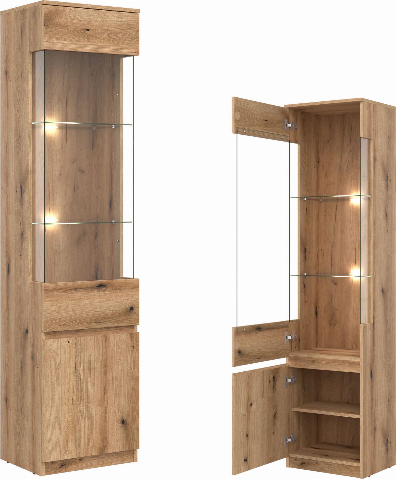 BogFran Witryna L/P Gablota szklana dąb Evoke REMI RM07