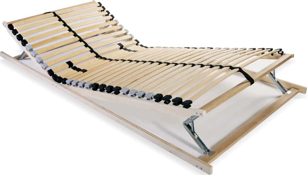 vidaXL Stelaż do łóżka z 28 listwami, drewno FSC, 7 stref, 90 x 200 cm