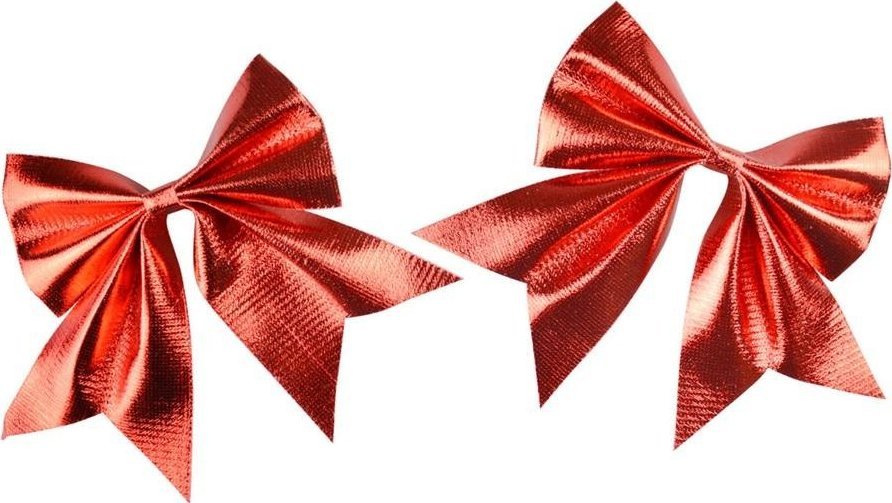 Zestaw kokard metalizowanych czerwonych 2szt