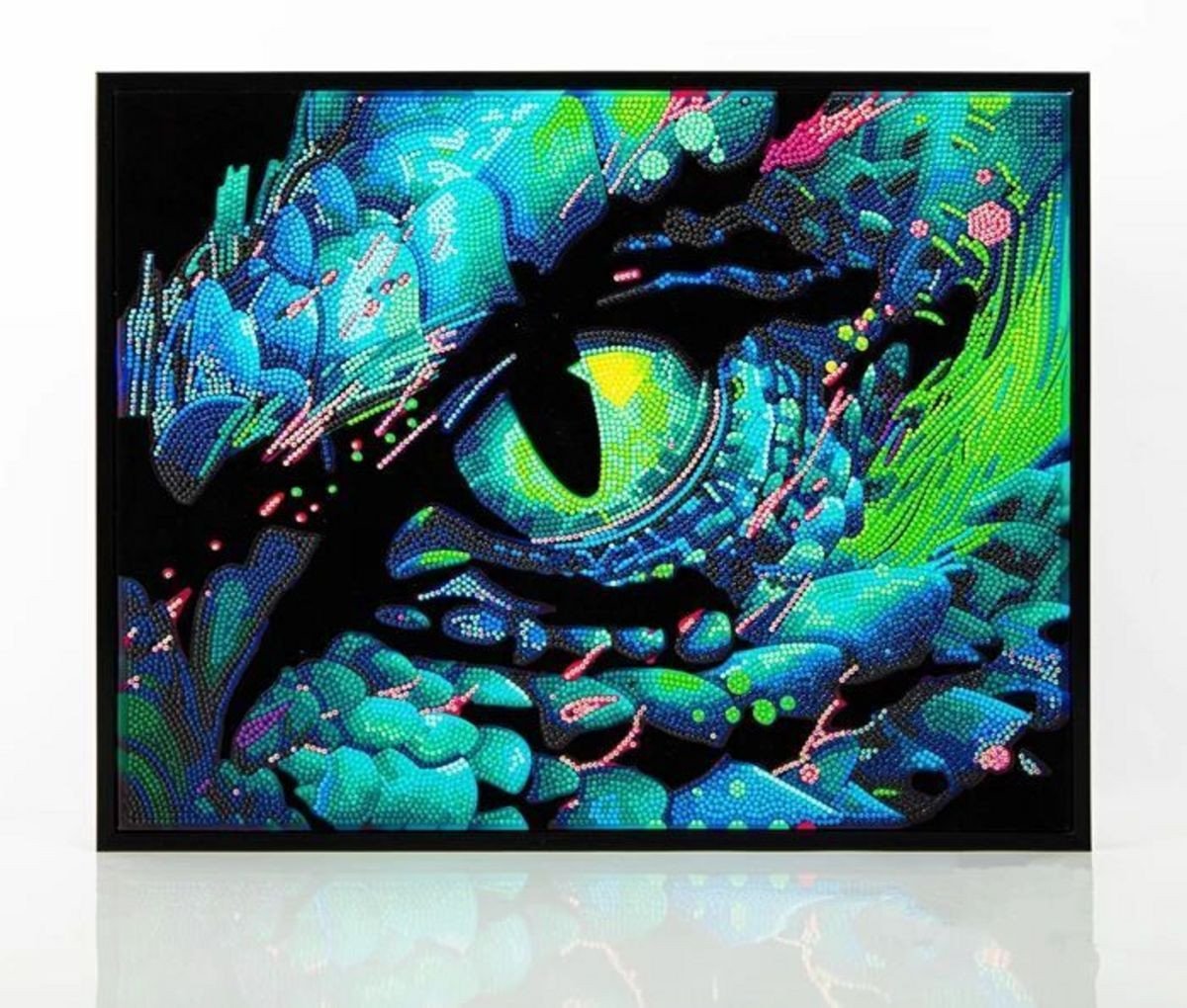 DIAMOND DOTZ ADULTS FLOCKED NEON DRAGON EYE.