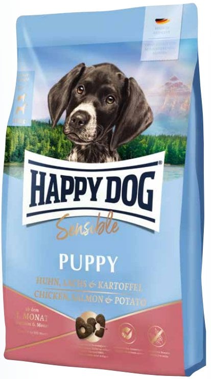 Happy Dog Sensible Puppy, sucha karma, dla szczeniąt, 1-6 miesięcy, łosoś i ziemniak, 4 kg