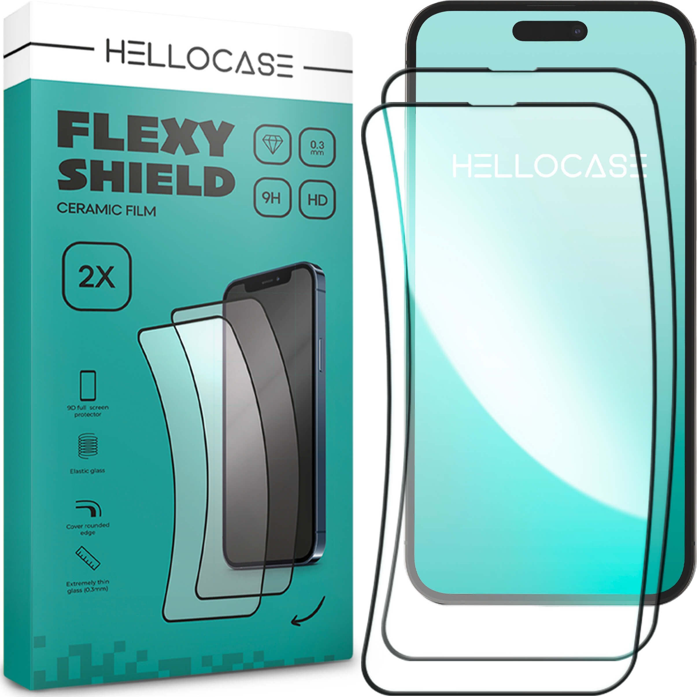 Hello Case 2 SZTUKI | Szkło Hybrydowe do Iphone 6 Plus / 6s Plus (szybka 9H, pełne 5D)