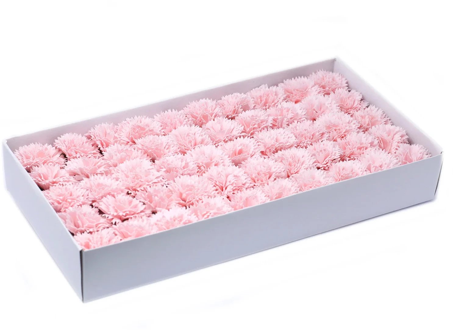 Różowe Mydlane Goździki - Komplet 50 sztuk w Pudełku