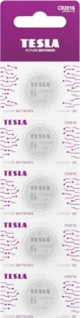 Tesla BATERIA LITOWA TESLA CR2016 B5 3.0V Li/Mn02 5 SZTUK