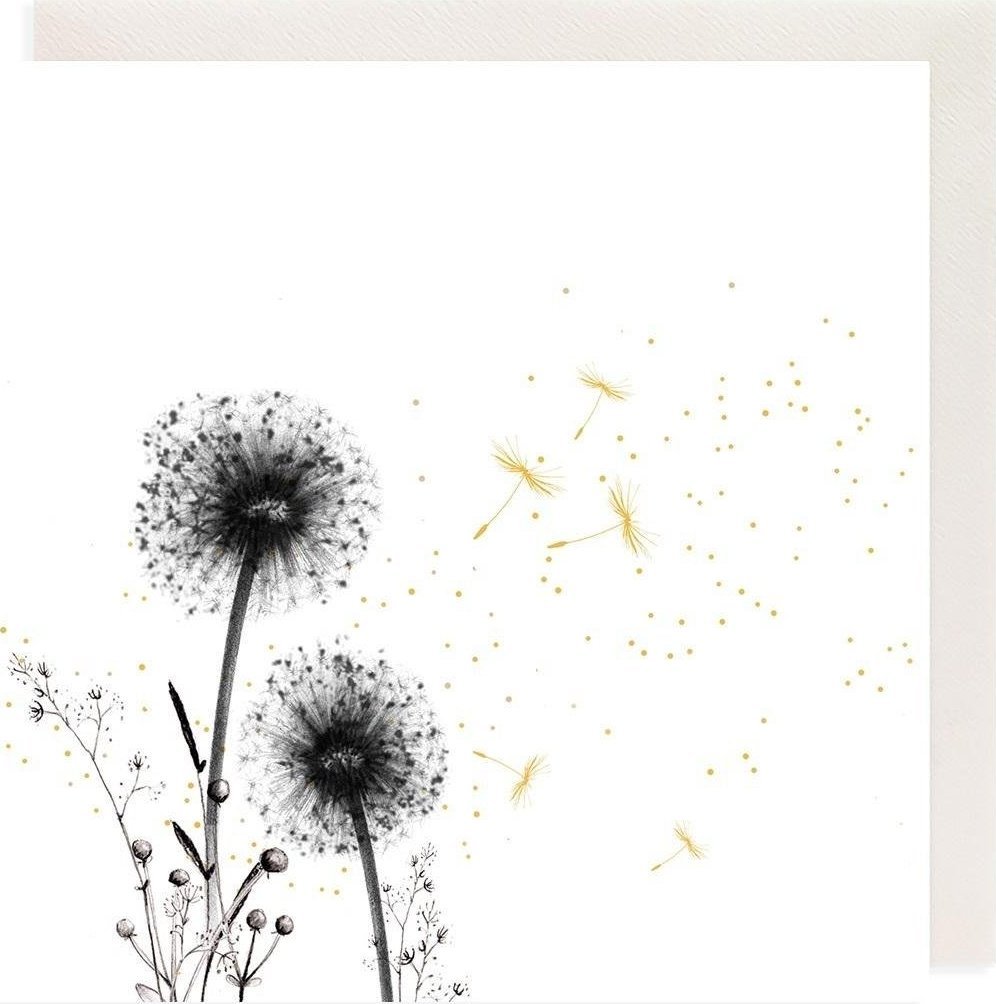 Clear Creation Karnet Złocony kwadrat CL3807_BL Dmuchawce