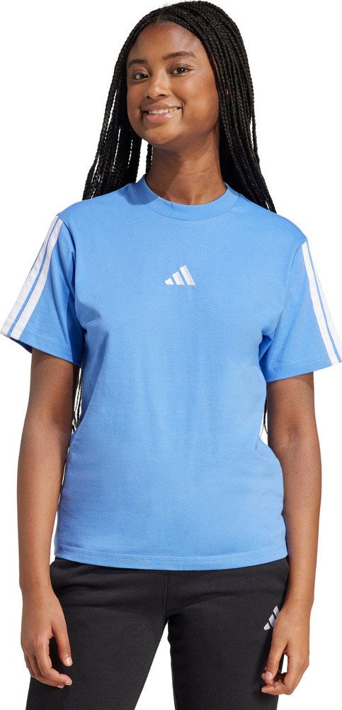 Koszulka damska adidas Essentials 3-Stripes Cotton jasnoniebieska JV7361 XS