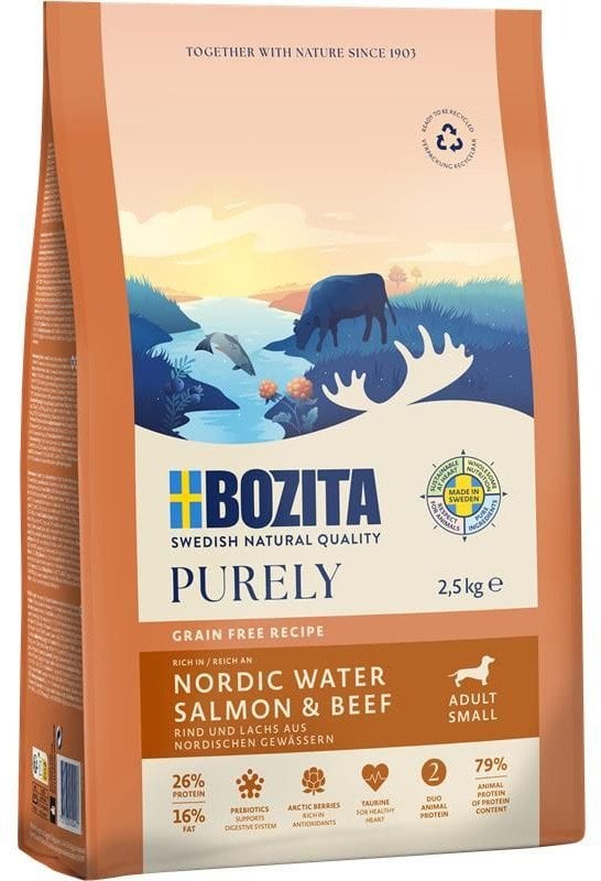 BOZITA Purely łosoś i wołowina dorosłe małe rasy 2,5 kg