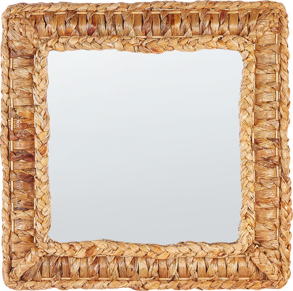 Beliani Lustro ścienne z hiacyntu wodnego 52 x 52 cm naturalny LANGLI