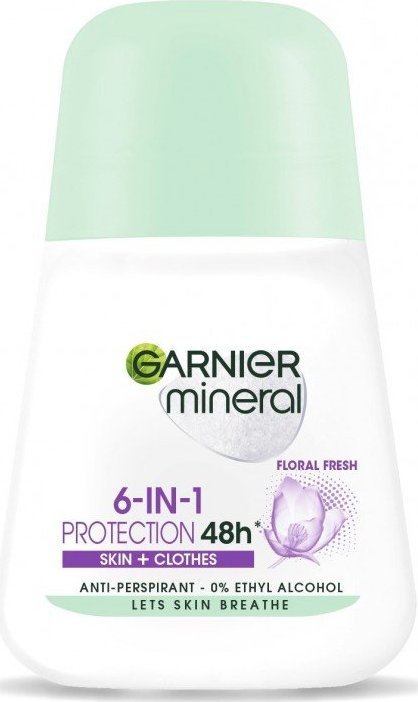 Garnier GARNIER_6in1 Protection 48h Skin And Clothes Roll-On antyperspirant w kulkce Floral Fresh 50ml