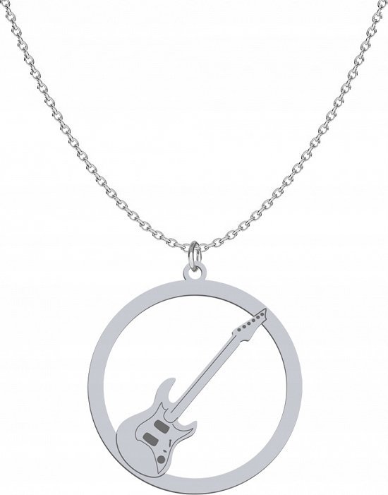 Radziszewska Jewellery Srebrny Naszyjnik GITARA ELEKTRYCZNA GRAWER DEDYKA