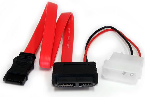 StarTech SATA - SATA Slimline + Molex, 0.3m, Czerwony (SLSATAF12)
