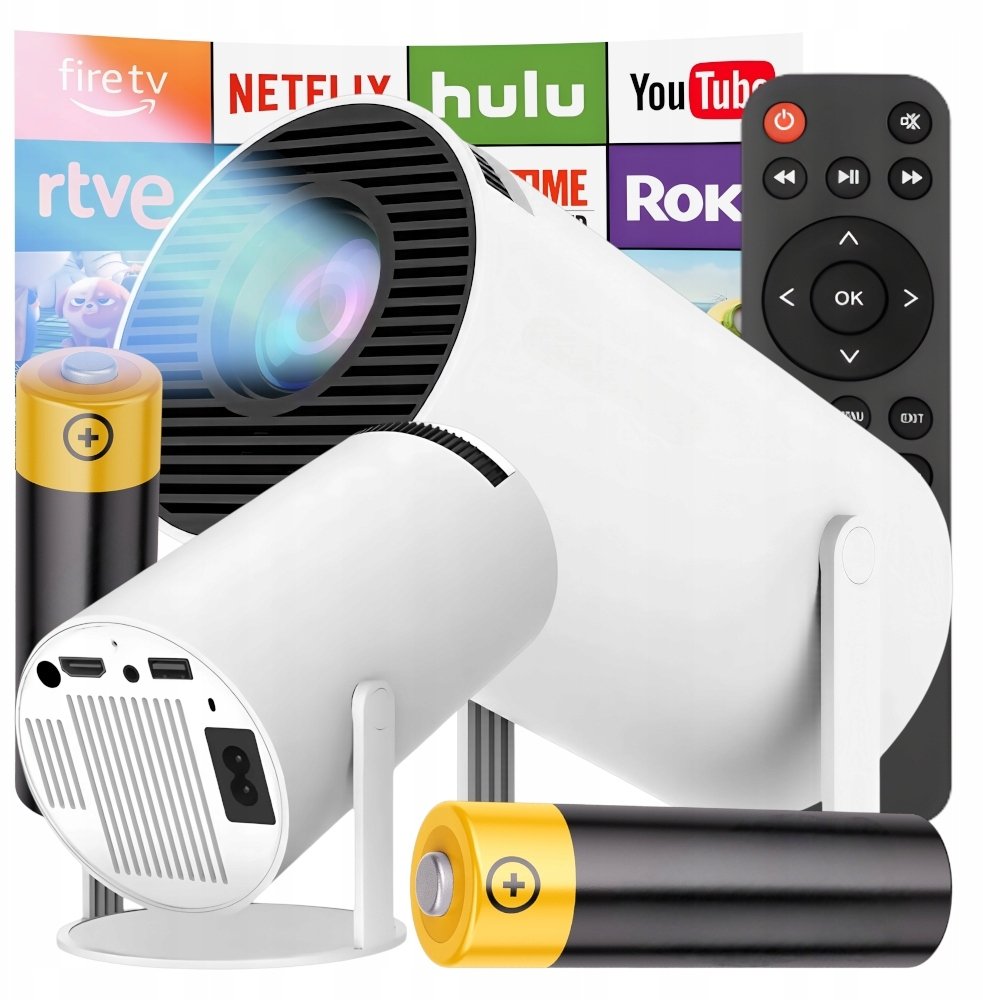 PROJEKTOR LED OBROTOWY PRZENOŚNY BIAŁY KANZA