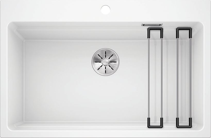 Zlewozmywak Blanco Etagon 8 Silgranit biały z korkiem InFino, szyny (525191)