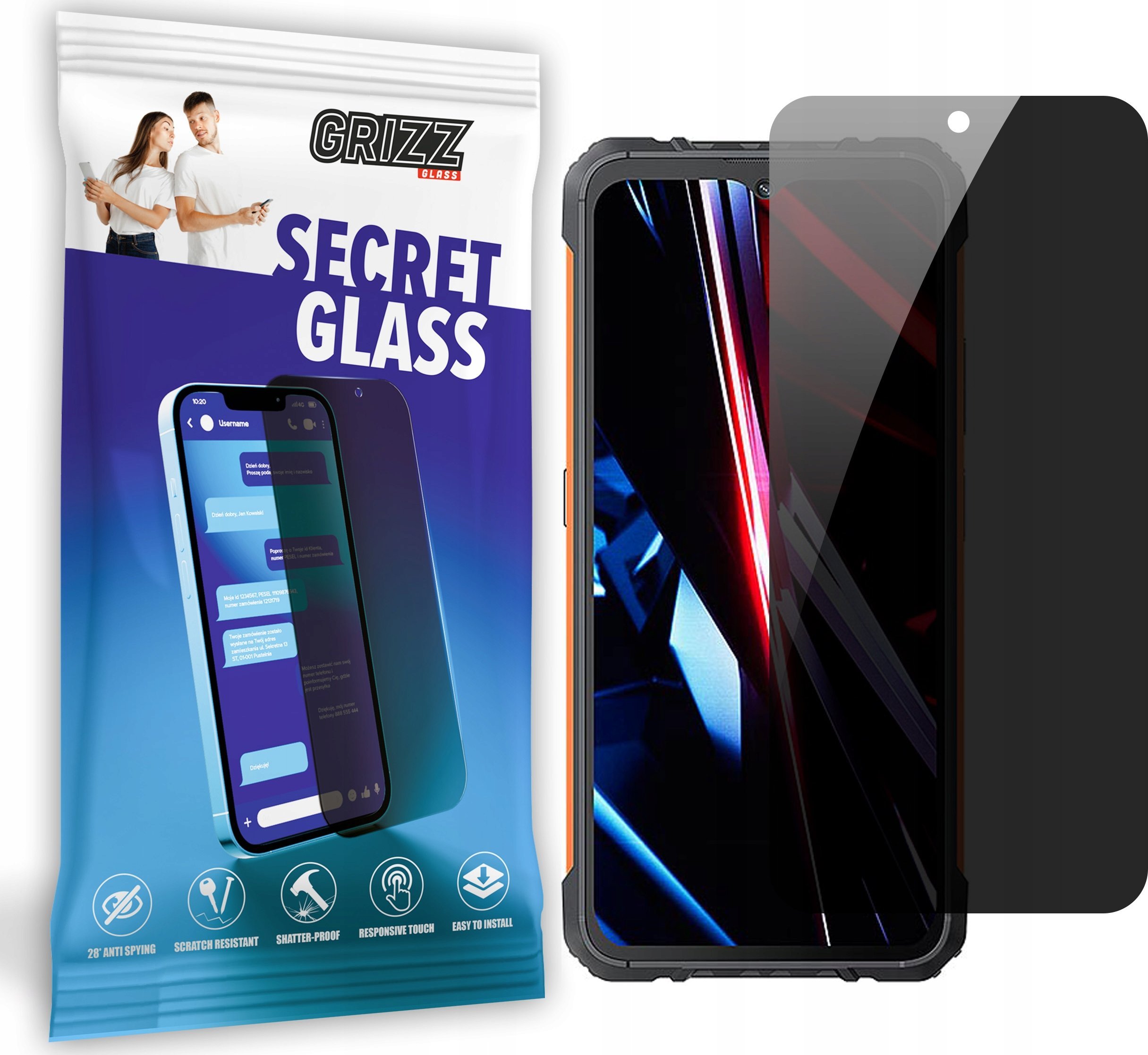 GrizzGlass Szkło prywatyzujące GrizzGlass SecretGlass do Cubot KingKong Ace 3