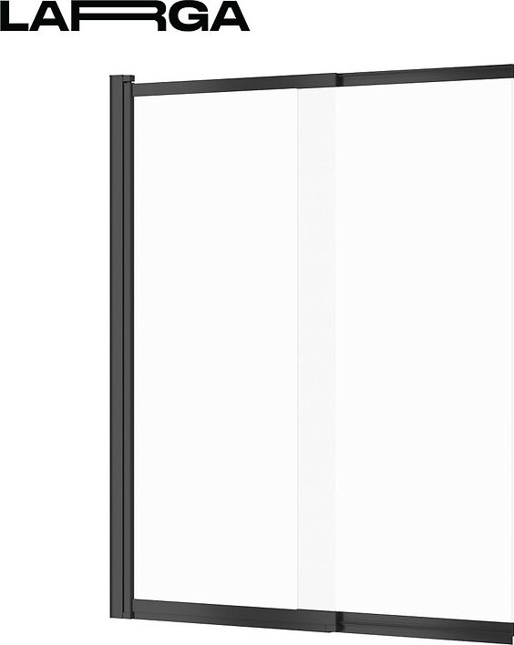 Parawan nawannowy Cersanit Lagra 2-częściowy szkło przejrzyste, profil czarny