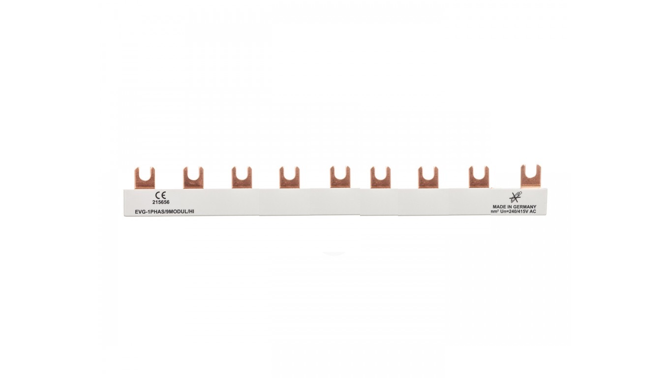 Eaton Szyna łączeniowa EVG-1PHAS/9MODUL/HI 1P 63A 10mm2 widełkowa 215656