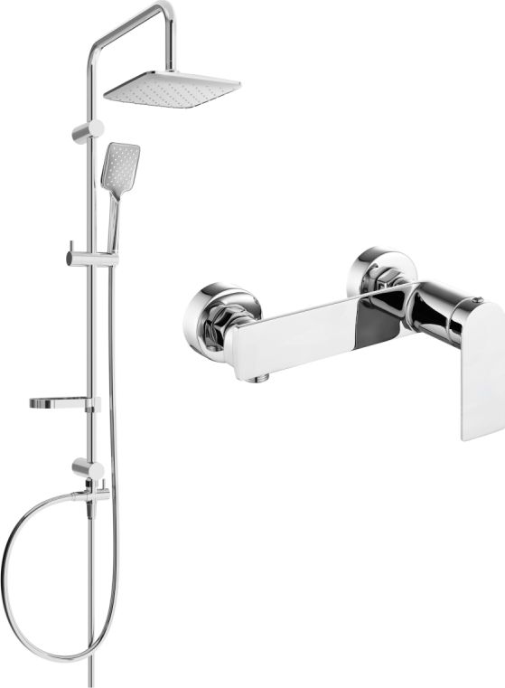 Zestaw prysznicowy Mexen Mexen Sven zestaw prysznicowy natynkowy z deszczownicą i baterią prysznicową Zero, chrom -71140262-00