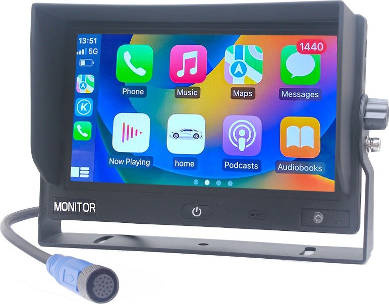 Expert PRO Monitor 7 cali AHD CarPlay AndroidAuto 720P 960P 1080P na 4 kamery z DVR