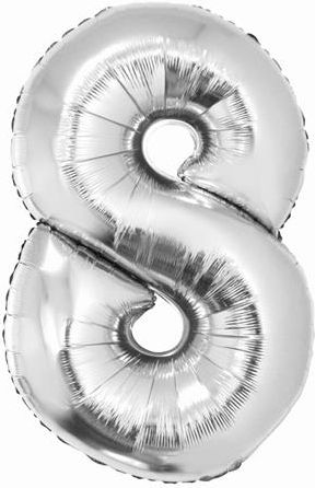 GoDan Balon foliowy cyfra "8" srebrna 85cm (FG-C85S8)