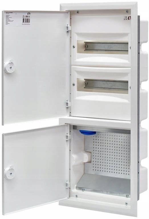 Eti-Polam Rozdzielnica hybrydowy 2x12 podtynkowy drzwi metalowy biały / IP40 400V AC / ERP12-4-2V MEDIA 001101370
