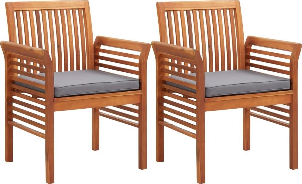 vidaXL Krzesła ogrodowe z poduszkami, 2 szt., lite drewno akacjowe
