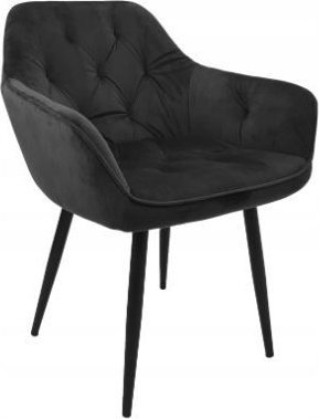 Krzesło stylowe fotel tapicerowane Julia czarne