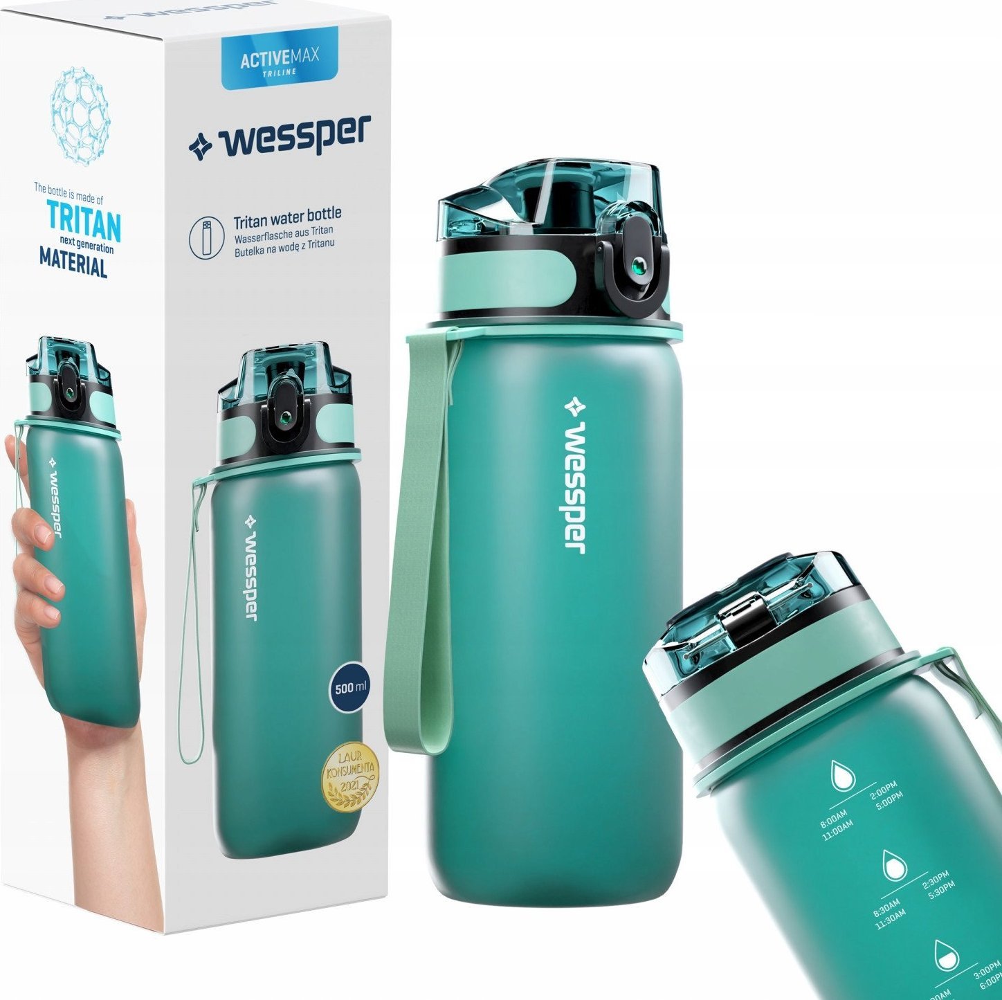 Wessper BUTELKA DO WODY MOTYWACYJNA 0,5L POD CHOINKĘ