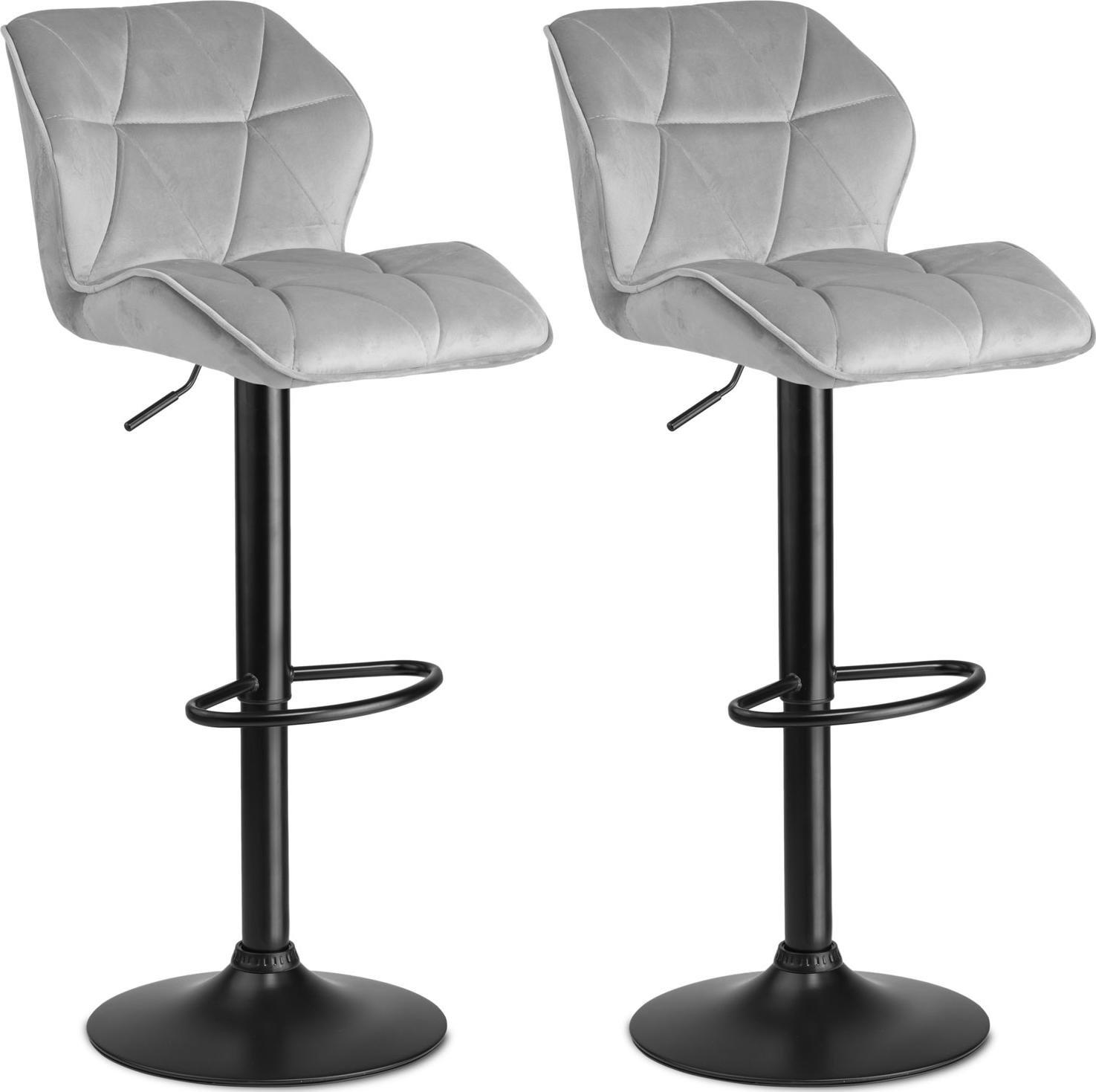 Sofotel Hoker barowy z oparciem Castel jasnoszary - 2 szt.