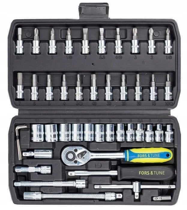 Zestaw kluczy nasadowych 1/4" 46el. (6-kątnych) (4-14mm)