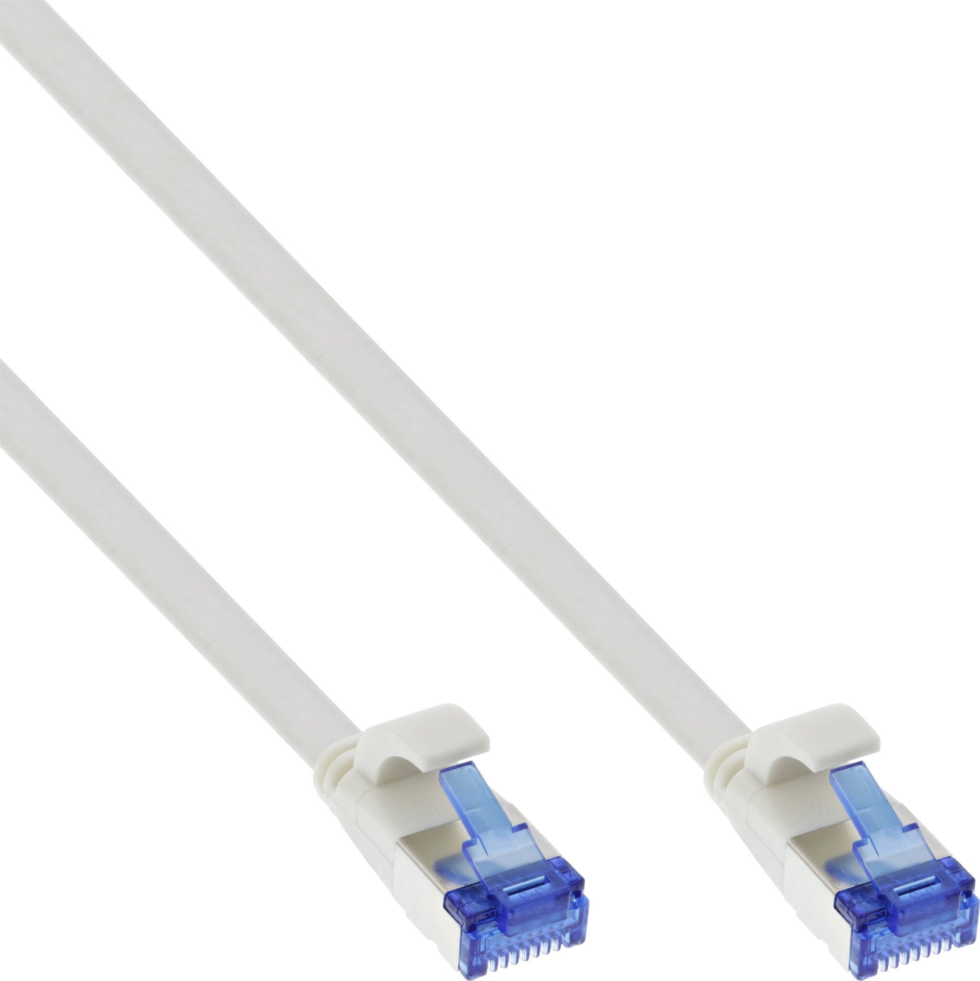 InLine InLine® Flat patch cable, U/FTP, Cat.6A, TPE halogen free, white, 1m
