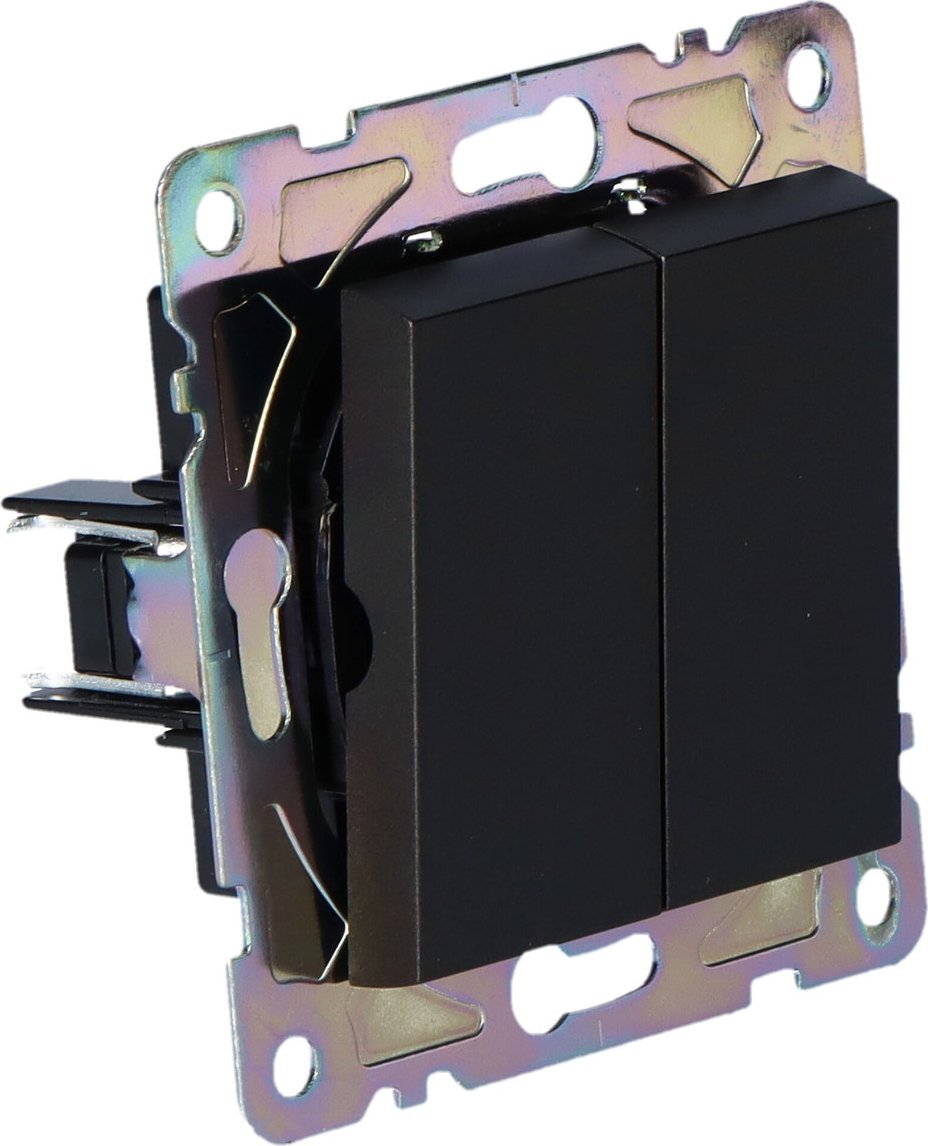 Onnline Włącznik podwójny, czarny, GAMA ONNLINE