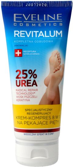 Eveline Revitalum 25% Urea Krem-kompres regenerujący 8w1 na pękające pięty 100ml