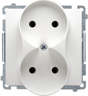 Kontakt-Simon Simon Basic Gniazdo podwójne b/u 16A IP20 z przesloną torów białe (BMG2Mz.01/11)