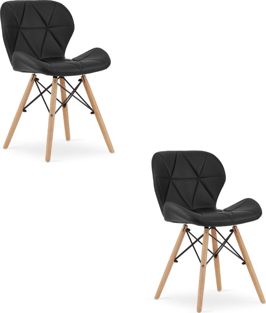 Leobert Krzesło LAGO ekoskóra - czarne x 2
