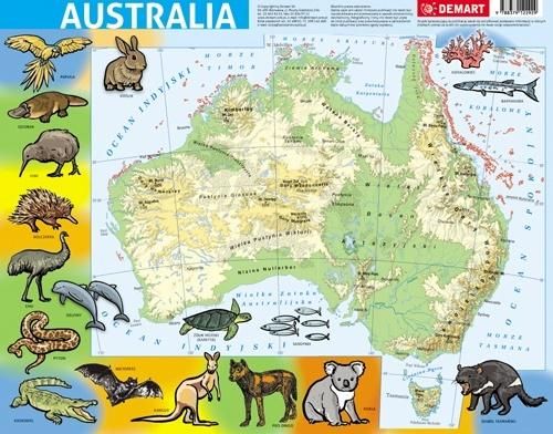 Demart Puzzle ramkowe - Australia fizyczna
