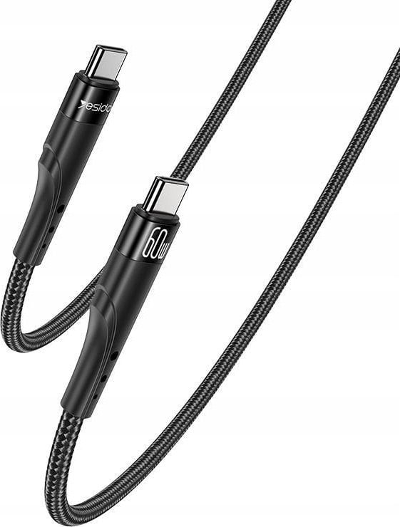 Kabel USB Yesido USB-C - USB-C 3 m Czarny