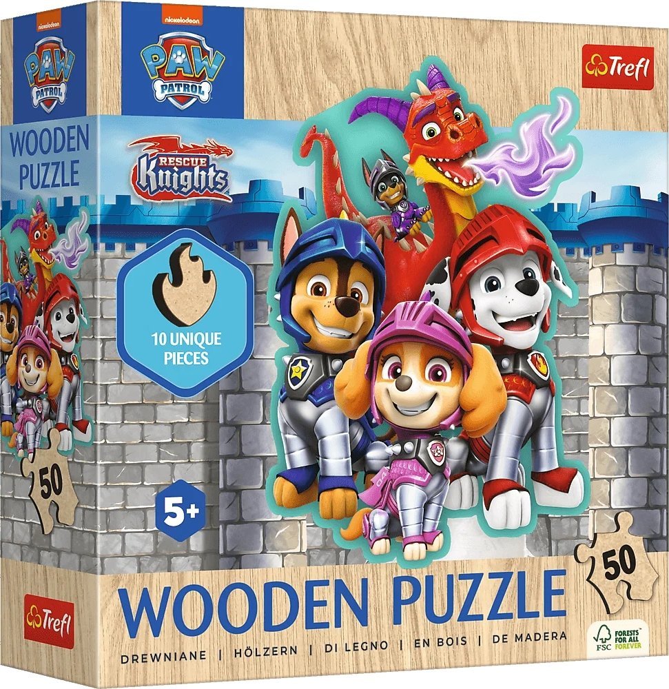 Trefl Puzzle drewniane Przygody z Psim Patrolem 50 elementów (20277)