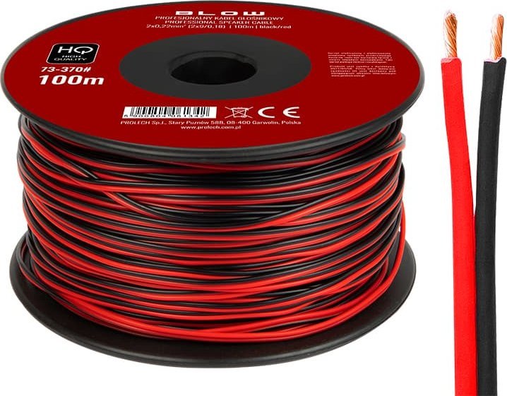 Kabel Blow 73-370# Przew.głośn.2x0,22mm czarno-czerwony